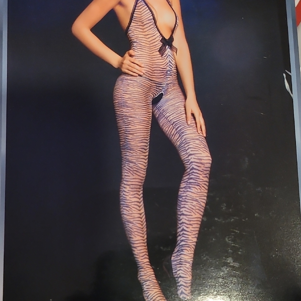 Music Legs Tiger Bodystocking